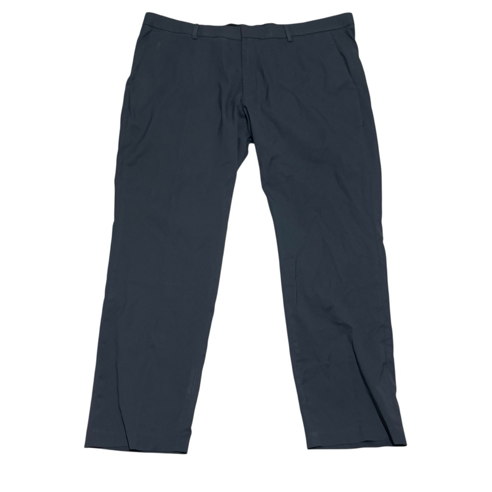Alfani Stretch Dress Pants Men 40x30 Blue Slim Fit Polyester Spandex Flat Front